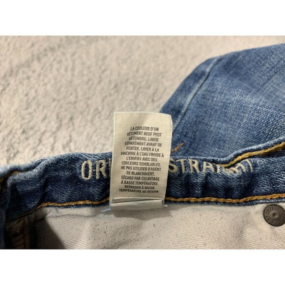 American Eagle 29/30 Original Straight Distressed Denim Blue Jeans Destroyed - Picture 8 of 13